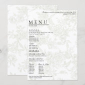 Groot Bloemig Trouwmenu Menu (Voorkant / Achterkant)
