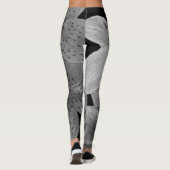 groot bloempatroon contemporeus zwart-wit leggings (Achterkant)