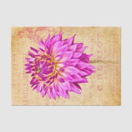 Groot Bloemweefsel Papier Decoupage Art Paarse