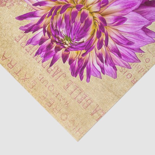 Groot Bloemweefsel Papier Decoupage Art Paarse (Detail)