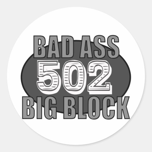 Groot blok BAD 502 Ronde Sticker (Voorkant)