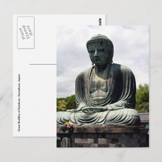 groot boeddha kotokuin briefkaart (Voorkant / Achterkant)
