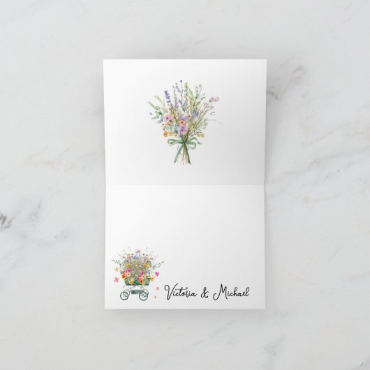 Groot Boeket Kleine Wildflower Baby shower Bedankkaart (Binnen)