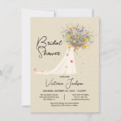 Groot boeket trouwjurk Vrijgezellenfeest Kaart (Voorkant)