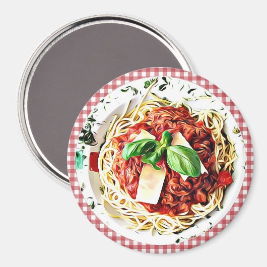 Groot Bord van Spaghetti Koelkast Magnet (Voorkant / Achterkant)