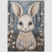 Groot Bos Konijn & Bloemen Decoupage Tissuepapier (Voorkant)