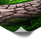 Groot bos met rode paddenstoelen | AI Art Poster (Hoek)