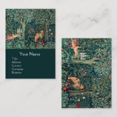GROOT, BOSDIEREN, HAREN, Fox, groene bloemen Visitekaartje (Voorkant / Achterkant)