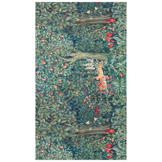 GROOT, BOSDIEREN, hazen, groene bloemen Tafelkleed (Voorkant)