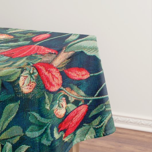 GROOT, BOSDIEREN, hazen, groene bloemen Tafelkleed (Voorbeeld)