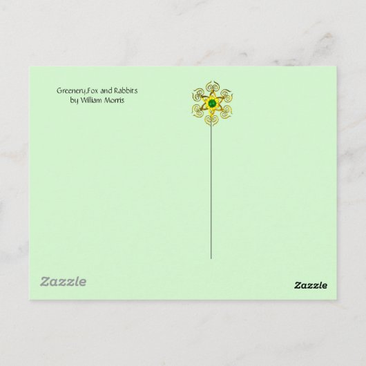 GROOT, BOSDIEREN, hazen, vossen, groene bloemen Briefkaart (Achterkant)