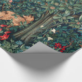 GROOT, BOSDIEREN, hazen, vossen, groene bloemen Cadeaupapier (Hoek)