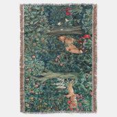 GROOT, BOSDIEREN, hazen, vossen, groene bloemen Deken (Voorkant Verticaal)