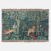 GROOT, BOSDIEREN, hazen, vossen, groene bloemen Deken (Voorkant)