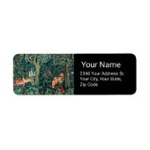 GROOT, BOSDIEREN, hazen, vossen, groene bloemen Etiket (Voorkant)