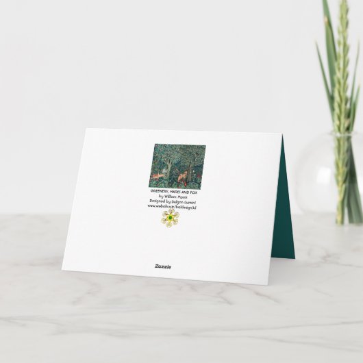 GROOT, BOSDIEREN, hazen, vossen, groene bloemen Feestdagen Kaart (Achterkant)