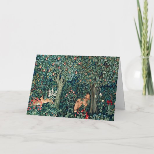 GROOT, BOSDIEREN, hazen, vossen, groene bloemen Feestdagen Kaart (Voorkant)