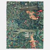 GROOT, BOSDIEREN, hazen, vossen, groene bloemen Fleece Deken (Voorkant)