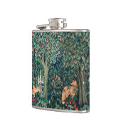 GROOT, BOSDIEREN, hazen, vossen, groene bloemen Heupfles (Links)