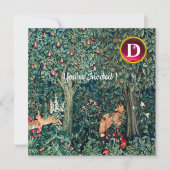 GROOT, BOSDIEREN, hazen, vossen, groene bloemen Kaart (Voorkant)