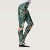 GROOT, BOSDIEREN, hazen, vossen, groene bloemen Leggings (Rechts)