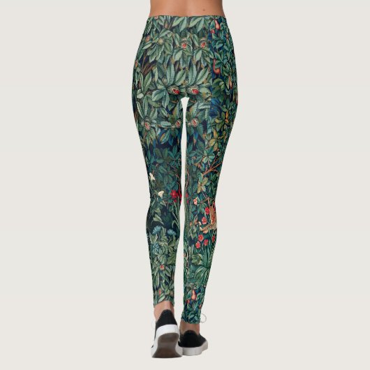 GROOT, BOSDIEREN, hazen, vossen, groene bloemen Leggings (Achterkant)
