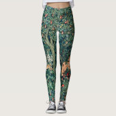 GROOT, BOSDIEREN, hazen, vossen, groene bloemen Leggings (Voorkant)