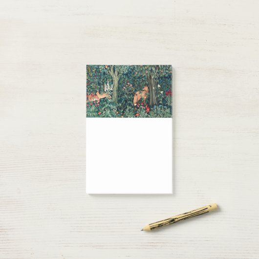 GROOT, BOSDIEREN, hazen, vossen, groene bloemen Post-it® Notes (Op bureau)