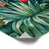 GROOT, BOSDIEREN, hazen, vossen, groene bloemen Poster (Hoek)