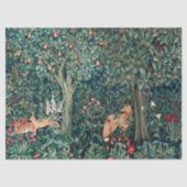 GROOT, BOSDIEREN, hazen, vossen, groene bloemen Tissuepapier (Voorkant)