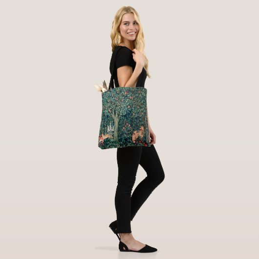 GROOT, BOSDIEREN, hazen, vossen, groene bloemen Tote Bag (Op model)