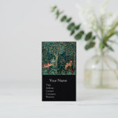 GROOT, BOSDIEREN, hazen, vossen, groene bloemen Visitekaartje (Staand voorkant)