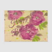 Groot Bourgondisch Roos met bloemen Tissuepapier (Voorkant)