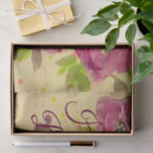 Groot Bourgondisch Roos met bloemen Tissuepapier (Geschenk)