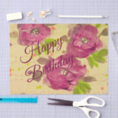 Groot Bourgondisch Roos met bloemen Tissuepapier (Craft)