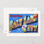  groot Briefkaart van het zout Lake City Utah (Voorkant / Achterkant)