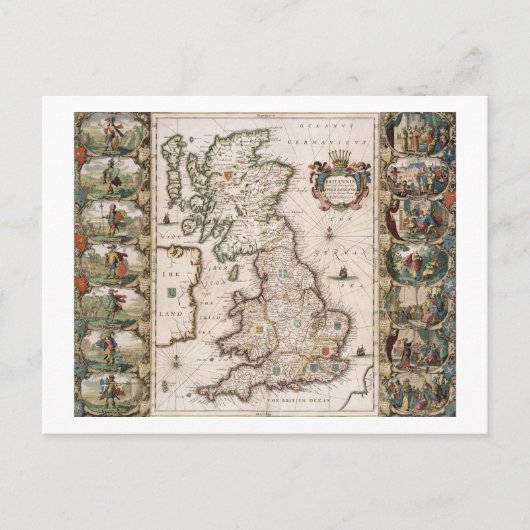 Groot-Brittannië als zodanig in het toneel van de Briefkaart (Voorkant)