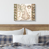 Groot-Brittannië als zodanig in het toneel van de Canvas Afdruk (Insitu (Slaapkamer))