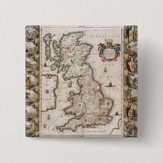 Groot-Brittannië als zodanig in het toneel van de Vierkante Button 5,1 Cm (Voorkant)