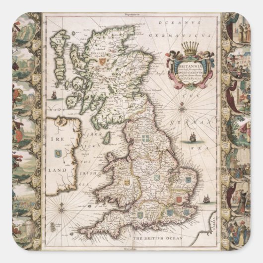 Groot-Brittannië als zodanig in het toneel van de  Vierkante Sticker (Voorkant)