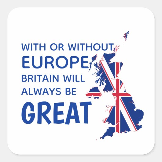 GROOT-BRITTANNIË BREXT EUROPA VIERKANTE STICKER (Voorkant)