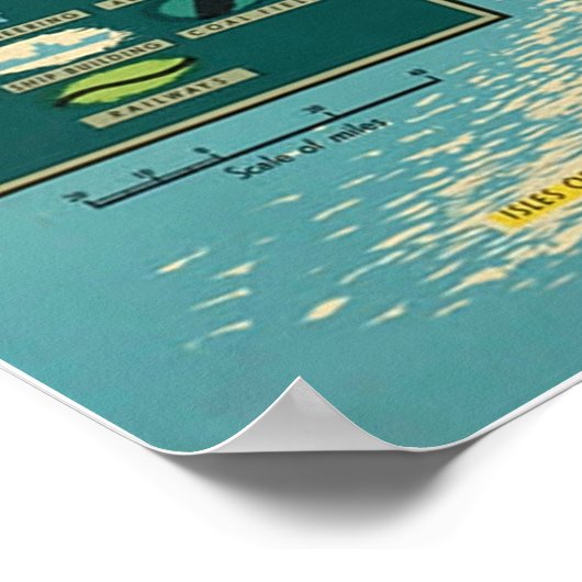 Groot-Brittannië ~ Brits reiscanvas. Poster (Hoek)