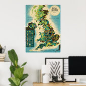 Groot-Brittannië ~ Brits reisposter. Poster (Thuiskantoor)