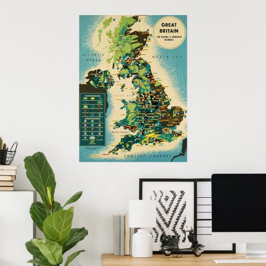 Groot-Brittannië ~ Brits reisposter. Poster (Thuiskantoor)
