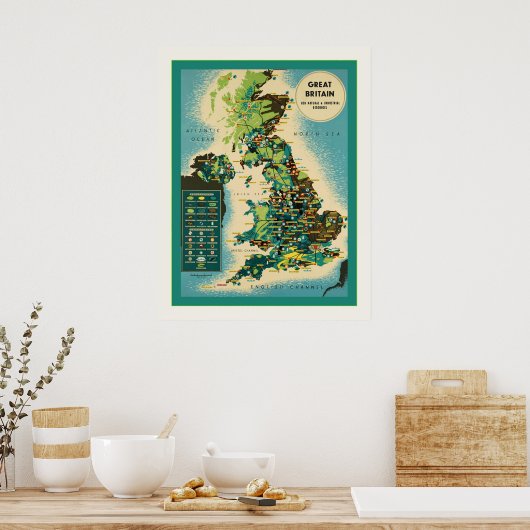 Groot-Brittannië ~  Brits reizen Poster (Keuken)