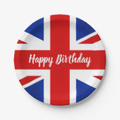 Groot-Brittannië: Britse Happy Birthday Papieren Bordje (Voorkant)