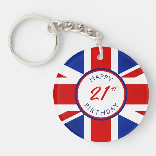 Groot-Brittannië: Britse Happy Birthday Sleutelhanger (Voorkant)