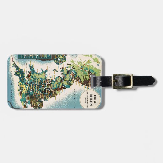  - Groot - Brittannië - Bronnenkaart Bagagelabel (Voorkant horizontaal)