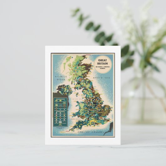  - Groot - Brittannië - Bronnenkaart Briefkaart (Staand voorkant)