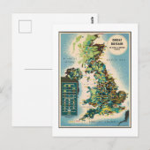  - Groot - Brittannië - Bronnenkaart Briefkaart (Voorkant / Achterkant)